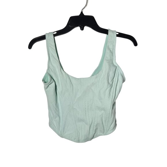 NWT No Boundaries Womens Green Ribbed Bustier Tank Top Size XL Summer Casual - Picture 1 of 10